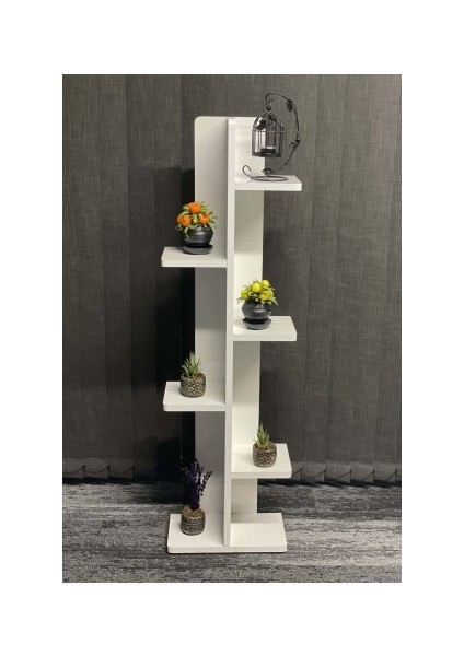 6 Raflı Ahşap Çiçeklik, Kitaplık