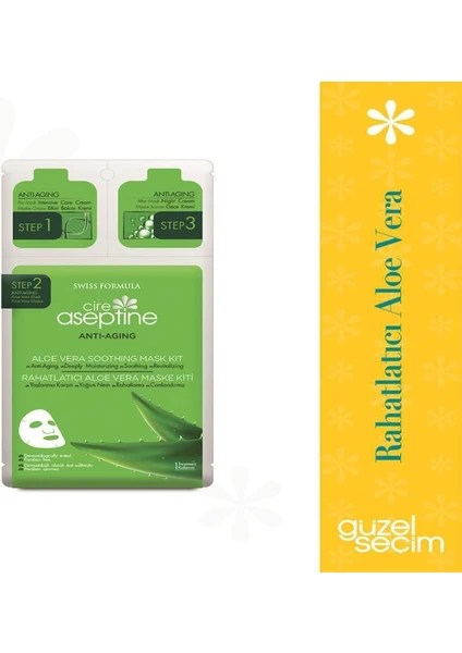 Cire Aseptine Anti Aging Rahatlatıcı Aloe Vera Yüz Maskesi