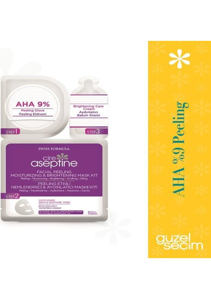 Peeling Etkili Nemlendirici & Aydınlatıcı Yüz Maske Kiti