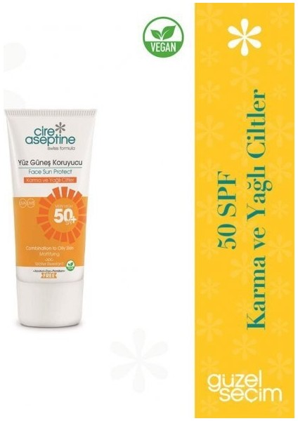 Yüz Güneş Koruyucu Karma ve Yağlı Ciltler 50 Spf 50 ml