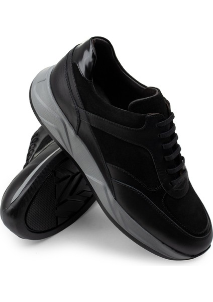 Deri Siyah Sneaker Erkek Ayakkabı modelleri