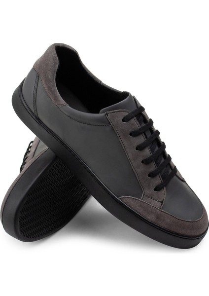 Deri Gri Sneaker Erkek Ayakkabı modelleri