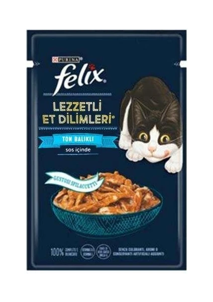 Pouch Tasty Shreds Ton Balıklı Lezzetli Et Dilimleri Yaş Kedi Maması 80 gr