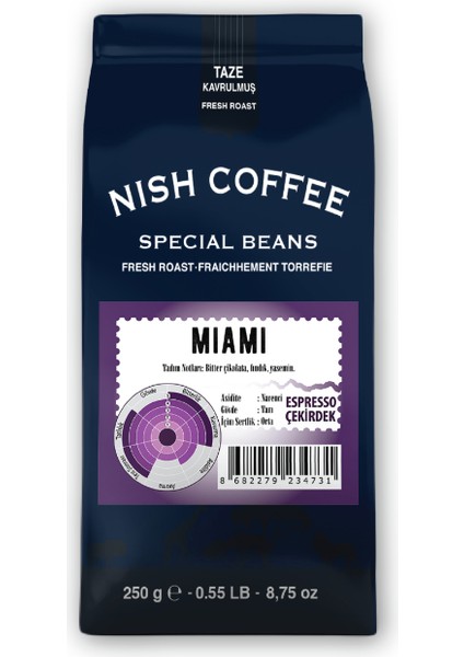 Nish Espresso Kahve Miami 250 gr