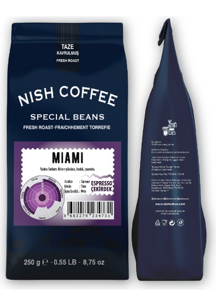 Nish Espresso Kahve Miami 250 gr