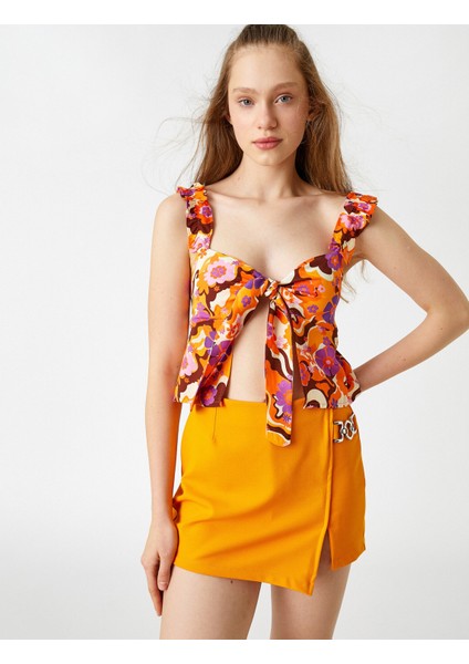 Çiçekli Önden Bağlamalı Bluz fiyatları