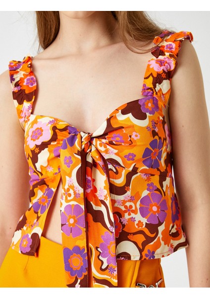 Çiçekli Önden Bağlamalı Bluz indirimleri