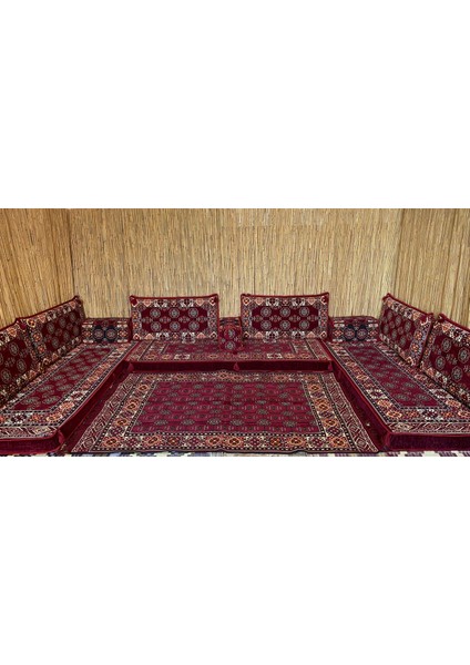 Şark Köşesi Minderi 120x180cm Kilim Takımı Konsept Bordo 13 Parça fiyatları