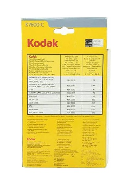 K7600-C Orjinal Şarj Aleti (Klic 7006, Klic 8000, Klic 7003, EN-EL10, NP-45A...)+ Araç Kiti