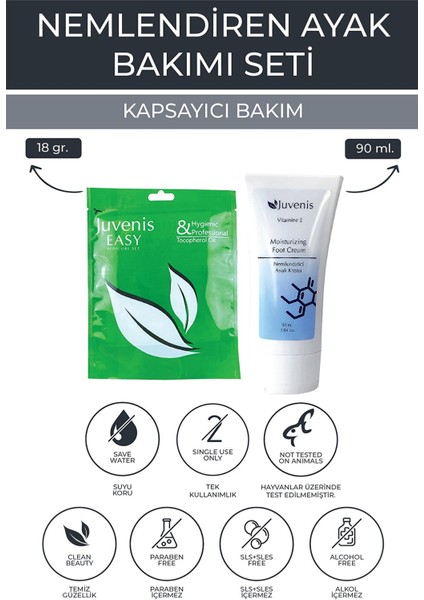 Kozmetik Ayak Kremi ve Pedikür Seti E Vitaminli Çatlak tı 2'li Nemlendiren Ayak Bakım Seti