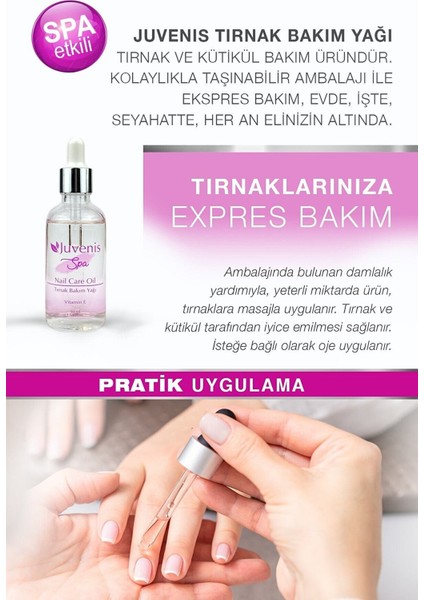 Kozmetik Tırnak Bakım Yağı E Vitamini Içeren ve Nemlendirici Spa Etkili Tırnak Bakım Yağı 50ML