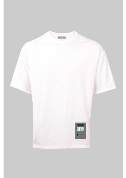 Unisex (Erkek -Kadın) Oversize ( Bol-Salaş ) T-Shirt Renk Ekru Goes Here