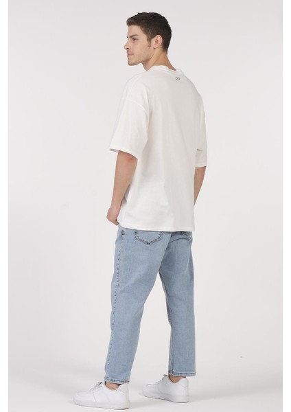 Unisex (Erkek -Kadın) Oversize ( Bol-Salaş ) T-Shirt Renk Ekru Goes Here fırsatları