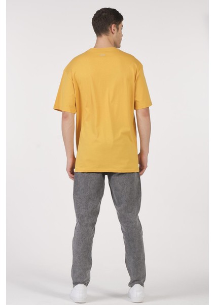 Unisex (Erkek -Kadın) Oversize ( Bol-Salaş ) T-Shirt Renk Hardal Goes Here modelleri