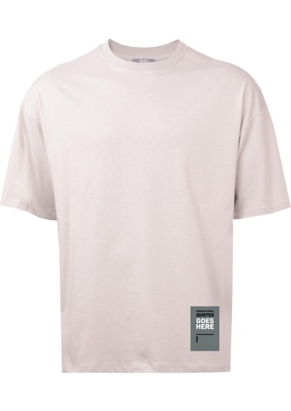 Unisex (Erkek -Kadın) Oversize ( Bol-Salaş ) T-Shirt Renk Gri Goes Here
