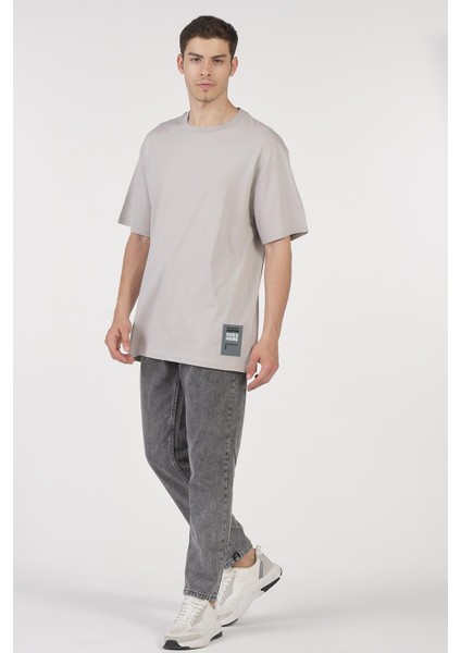 Unisex (Erkek -Kadın) Oversize ( Bol-Salaş ) T-Shirt Renk Gri Goes Here fiyatları