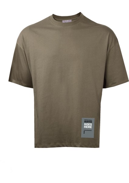 Unisex (Erkek -Kadın) Oversize ( Bol-Salaş ) T-Shirt Renk Haki Goes Here