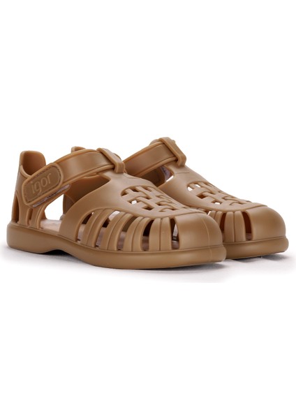 S10271 Tobby Solid Kız/erkek Çocuk Sandalet Ayakkabı Açık Kahve