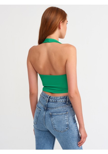 20154 Büzgü Detaylı Crop Top-Yeşil fiyatları
