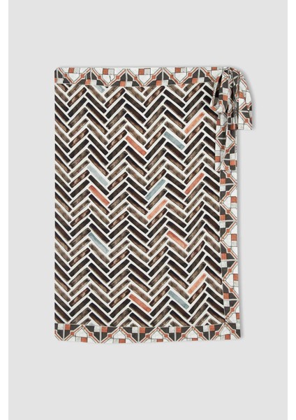 Nefes İstanbul X Defacto Regular Fit Desenli Plaj %100 Pamuk Kıyafeti X6386AZ22HS