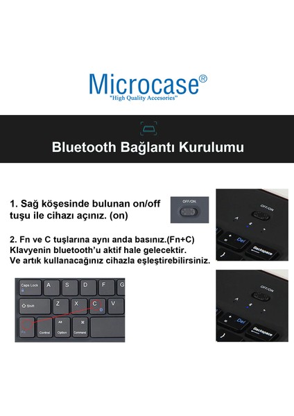 Tablet ve Telefonlar Için Şarjlı Touchpadli Türkçe Bluetooth Klavye 25 cm - AL2746 Siyah