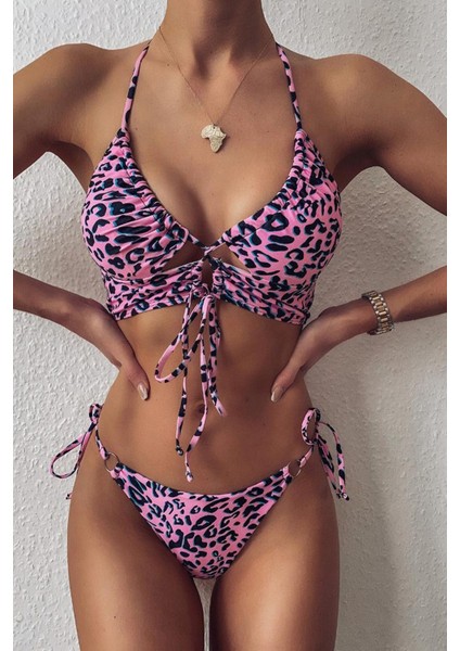 Follada Bikini - Pembe Leopard