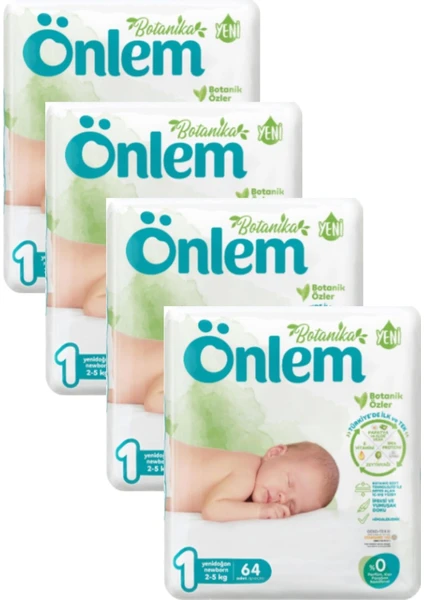 Botanika Bebek Bezi Yenidoğan Newborn 2-5 kg 1 Numara 4 x 64 Adet