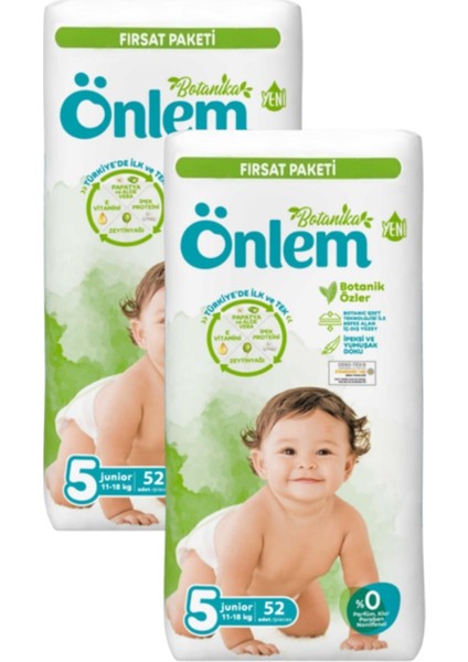 Botanika Bebek Bezi Fırsat Paketi Junior 11-18 kg 5 Beden 2 x 52 Adet