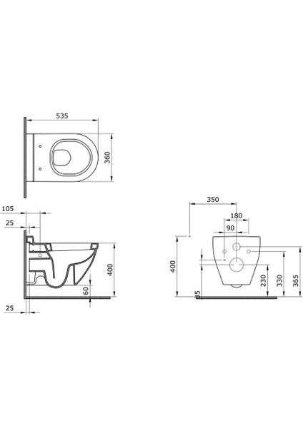 Bocchi Taormina Arch Asma Klozet Mat Gri Kapak Hariç 1012-006-0128 modelleri