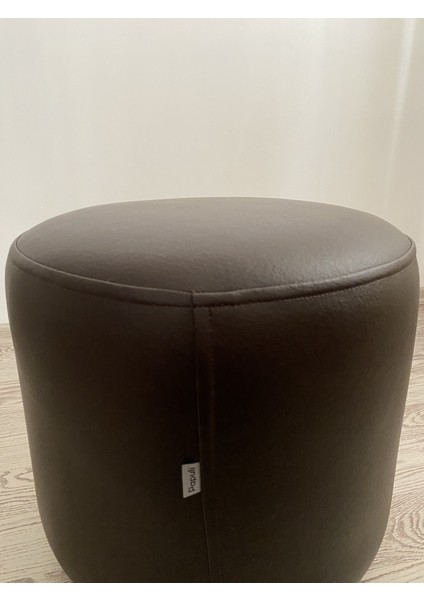 Ahşap Ayaklı Suni Deri Yuvarlak Puf fırsatları