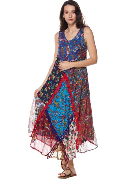 Şile Bezi Turkuaz Patchwork Elbise fiyatları