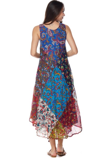 Şile Bezi Turkuaz Patchwork Elbise fırsatları