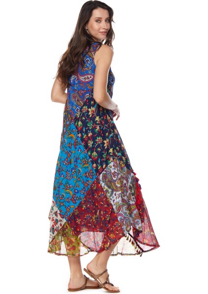 Şile Bezi Turkuaz Patchwork Elbise modelleri