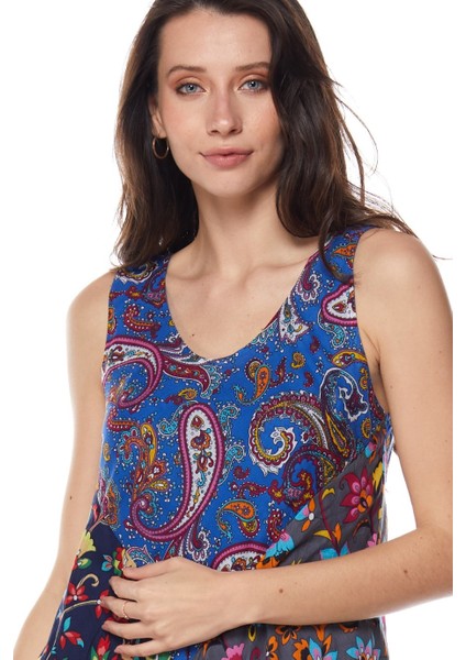 Şile Bezi Turkuaz Patchwork Elbise indirimleri