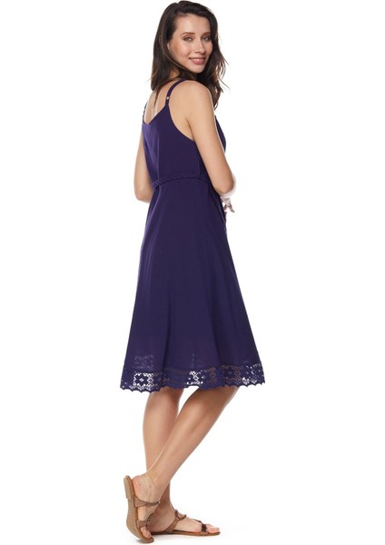 Şile Bezi Mor Askılı Kemerli Elbise fiyatları