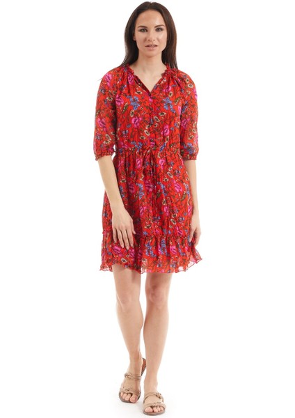 Şile Bezi Gelincik Kırmızı Vual Elbise fiyatları