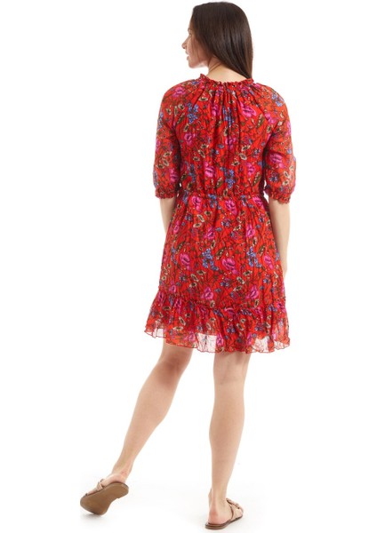 Şile Bezi Gelincik Kırmızı Vual Elbise fırsatları