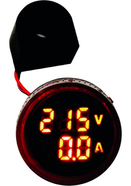 Ampermetre - Voltmetre 22MM Akım Trafolu 220V Kırmızı