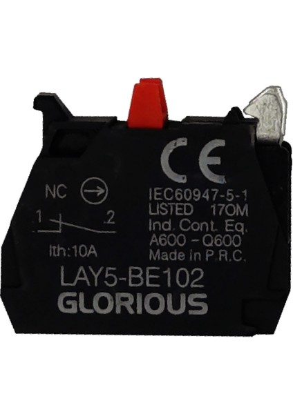ZBE-102 Ilave Kontak Butonu Kırmızı