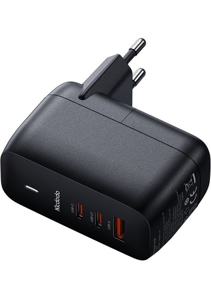 CH-0291 Gan 65W 2xtype-C 1xusb 3 Girişli Hızlı Şarj Adaptörü - Siyah