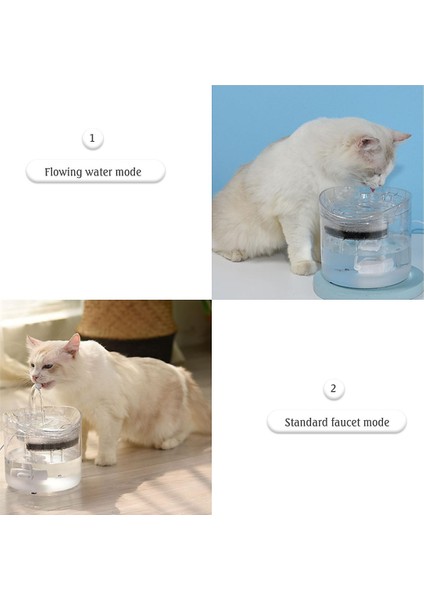 Kedi Köpek Için Sessiz Şeffaf Otomatik Su Pınarı Su Çeşmesi Su Sebili 2 Lt USB ile Çalışır fırsatları