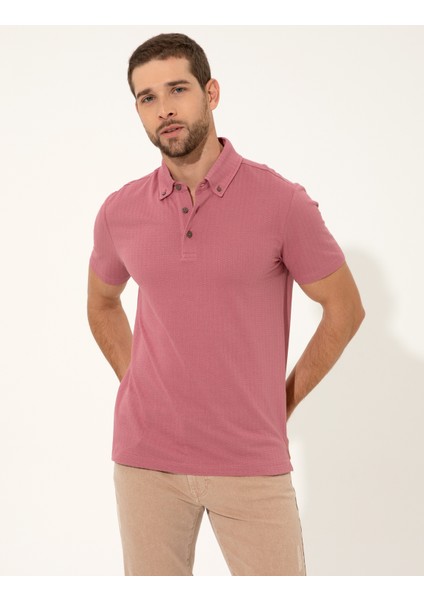 Pierre Cardin Erkek Gül Kurusu Slim Fit Polo Yaka Tişört 50249870-VR026