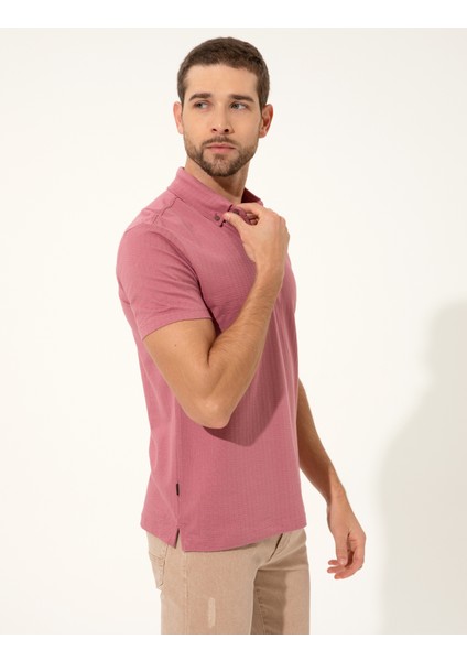 Pierre Cardin Erkek Gül Kurusu Slim Fit Polo Yaka Tişört 50249870-VR026