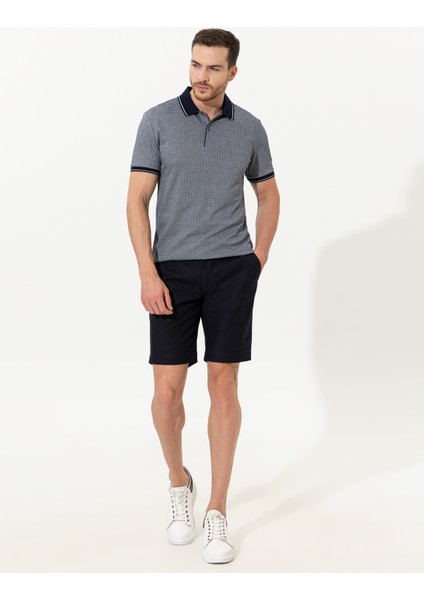 Erkek Lacivert Slim Fit Polo Yaka Tişört 50250208-VR033