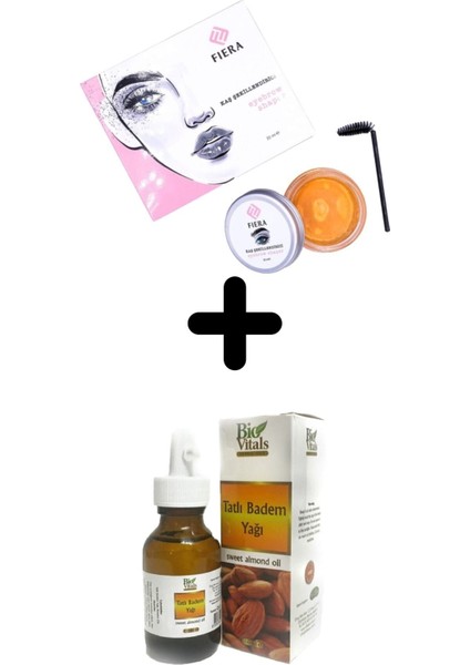 Kaş Bakım Şekillendirici Wax Seti & Tatlı Badem Yağı 50 ml
