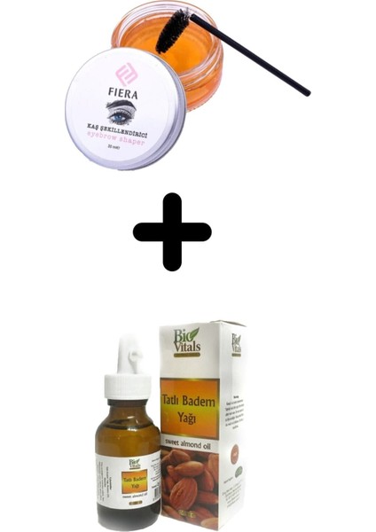Kaş Bakım Şekillendirici Wax Seti & Tatlı Badem Yağı 50 ml
