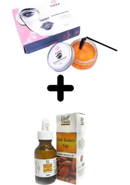Kaş Bakım Şekillendirici Wax Seti & Tatlı Badem Yağı 50 ml