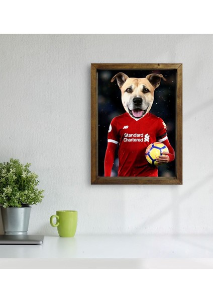 Evcil Dostlara Özel Futbolcu Tasarımlı Portre Doğal Masif Ahşap Çerçeveli Tablo 45X65CM-5 modelleri