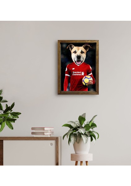 Evcil Dostlara Özel Futbolcu Tasarımlı Portre Doğal Masif Ahşap Çerçeveli Tablo 45X65CM-5 fırsatları