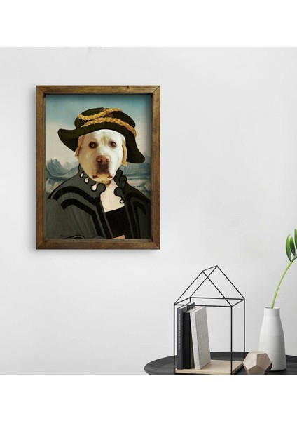 Evcil Dostlara Özel Portre Doğal Masif Ahşap Çerçeveli Tablo 45X65CM-5